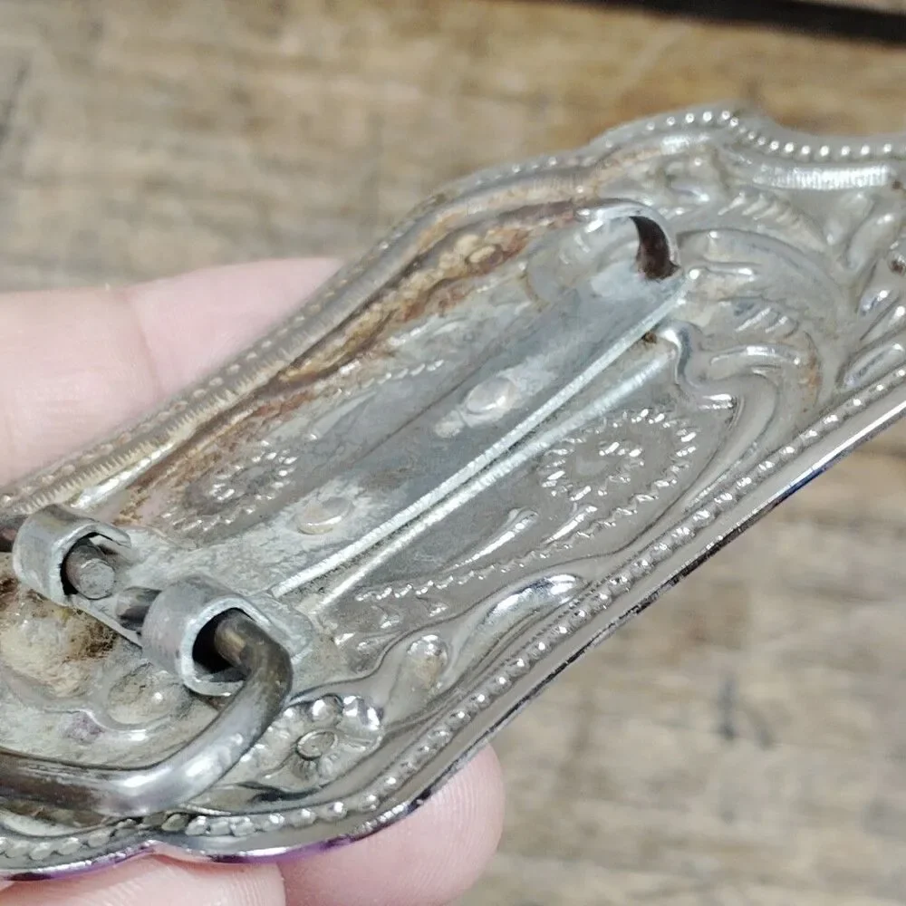 Vintage Belt Buckle Longhorn Texas Bull Western Silver Tone Cowboy Rodeo